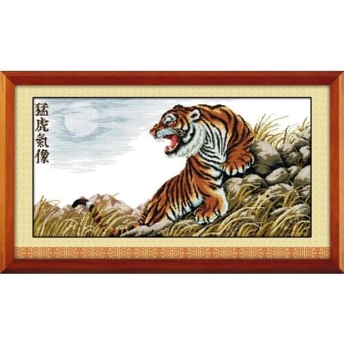 Joy Sunday Cross Stitch A Tiger Full of Momentum Pattern Cross Stitch Kit Embroidery Needlework Home Decor Wall Painting Gift