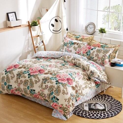 3/4pcs Home Bedding Set Printed Solid bedding sets High Quality Lovely Pattern with animal tree flower shape home bed set