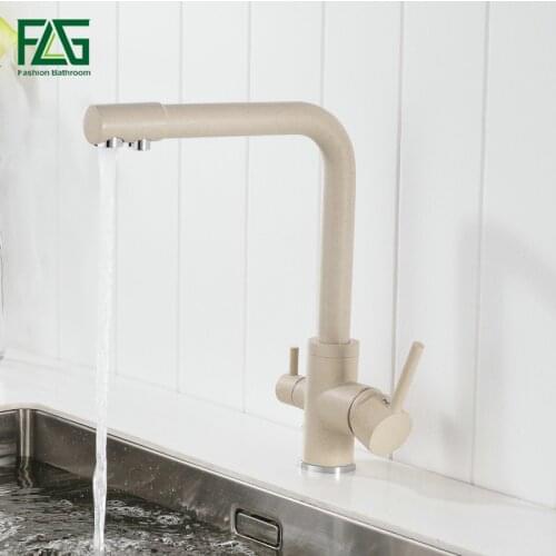 FLG Filter Kitchen Faucet 360 Degree Rotation Faucets Brass Purified Water Drinking kitchen Mixer Kitchen sink tap 176-33YM