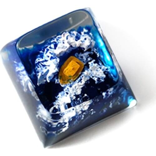 Vergo Handmade Customized Resin Keycap SA R1 Profile Keycap Mechanical Keyboard Custom Keycap - Dark Blue / Sky Blue