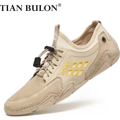 Summer Men Shoes Leather Italian Brand Mens Casual Sneakers Breathable Outdoor Mens Loafers Slip-on Designer Moccasins Zapatos