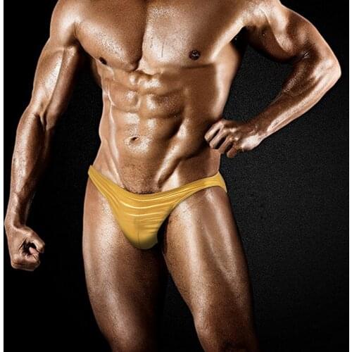 Gay Men Swimwear Swim Briefs gold sliver Bikini Swimming Trunks beach short Bathing Suit Man Sexy Swimsuit zwembroek sunga