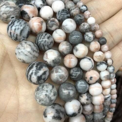 Natural Pink Zebra Jaspers Stone Beads Round Loose Beads For Jewelry Making Charm DIY Bracelet Necklace Material 4/6/8/10/12mm
