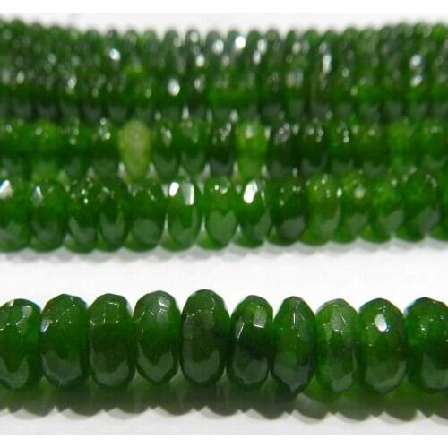 Charming dyed green chalcedony jades 5x8mm natural stone faceted abacus rondelle loose beads diy Jewelry making 15inch GE1045