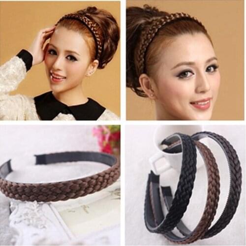 Headband For Women Girl Hair Bands Hairband Plaited Braided Hair Accessories Twisted Wig Braid Hairband 0112