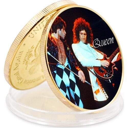 Queen Silver Coin Freddie Mercury Commemorative Challenge Coins Collectibles Gold Play Eagle Back for Christmas Gift
