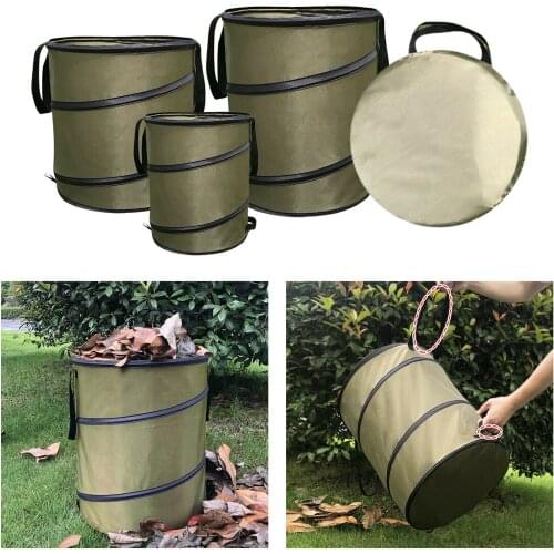 10/30 Gallon Gardening Bag Oxford Cloth Collapsible Container Yard Waterproof Waste With Handles Leaf Trash Can Home Reusable