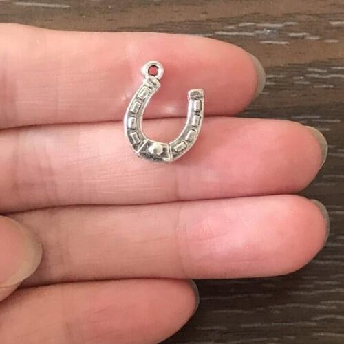 20PCS DIY Jewelry Making Horse Shoe Charms Zinc Alloy Pendant Charm for Bracelets Necklaces Earrings Zipper Pulls Bookmark