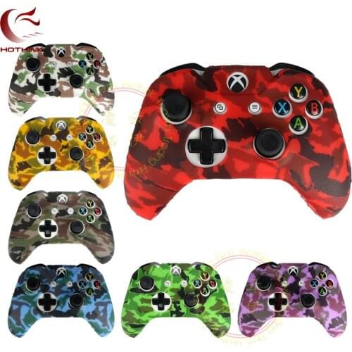 Silicone Protective Skin Case for XBox One X S Controller Protector Water Transfer Printing Camouflage Cover Grips Caps 1pcs