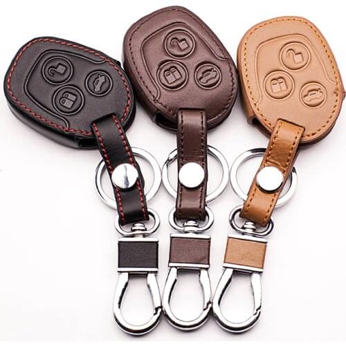 Special offer leather key chain ring cover case holder for ford Mondeo Fiesta Focus C-Max remote holder,3 Buttons starline a93
