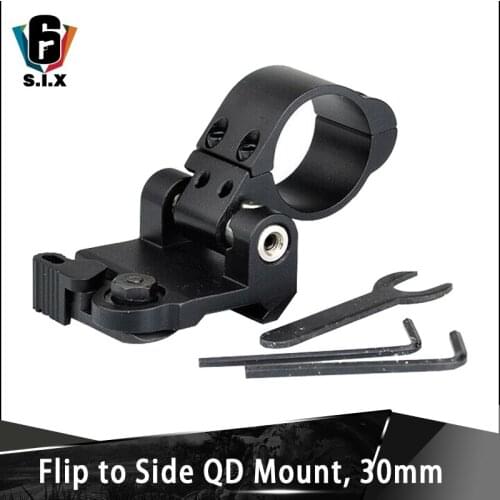 Tactical Airsoft Hunting Magnifier Scope Rail Mount 30mm Ring Mount Flip to Side QD Mount