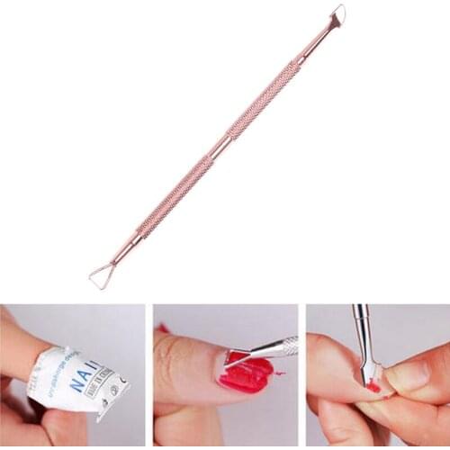 1 Rose Gold Stainless Steel Cuticle Pusher Nail Art Pedicure Manicure Tools Nail File Dead Skin Push Cuticle Remover Nail Pusher