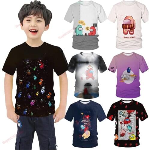 Wolf Game Among OF Us 3D Print T Shirt Kids Summer Impostor Tee Tops Boys Girls Cartoon Anime Tshirt Children T-shirt Clothes