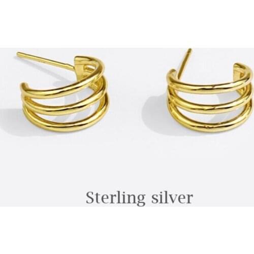Sole Memory Hollow Multi-layer 925 Sterling Silver Fashion Female Stud Earrings SEA810