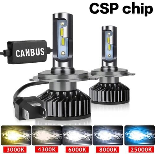 1 Pair CSP LED Car LED Headlight Bulbs H4 H7 H8 H10 9012 H11 H27 9005 HB3 9006 HB4 H13000k 4300k 6000k 8000k Light LED Fog Lamp