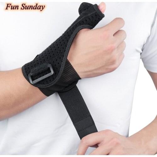 1pc Wrist Support Thumb Cover Left / Right Hand Breathable Adjustable Forearm Wrap Belt Strap Protector Gym Fitness
