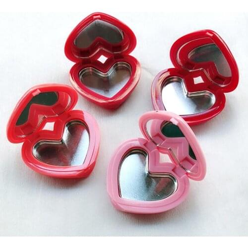 1 Pcs Love Heart Shape Empty Eyeshadow Case Rouge Lipstick Box Pigment Palette Refillable Foundation Makeup Dispenser
