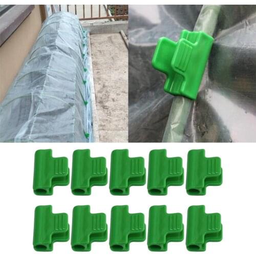 10Pcs Plastic Pipe Clamps For Greenhouse Frame Pipe Film Sunshade Net Vegetable Fruit Cover Insect Net Fixing Clamp Clip