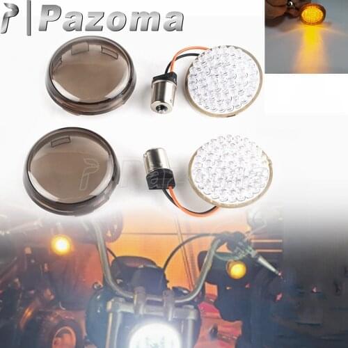 12V Motorcycle 2inch LED Turn Signal 1156 Inserts Lights For Harley Softail Dyna Sportster Touring Tri Glide Bullet Signal Lamp