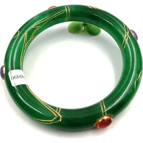2020 100% real green jade bangle round bracelets natural handmade jade bracelets green jade bangles bracelet for women