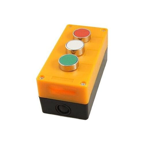 2NO 1NC Contact Red Whtie Green Round Flat Push Button Station AC 240V 400V