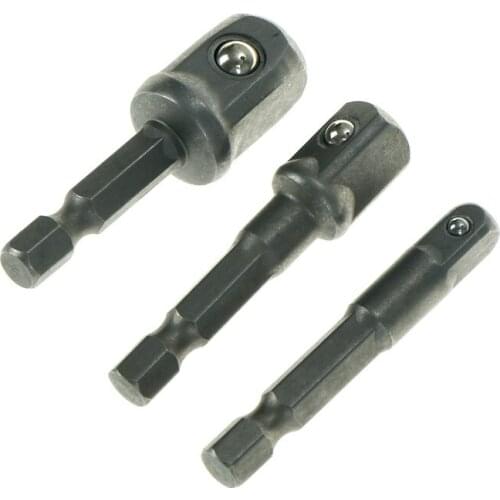 1/4 3/8 1/2" 3PC Impact Drill Socket Adapter Bits Set Mini Extension Rod Power Tools Nut Driver High Quality