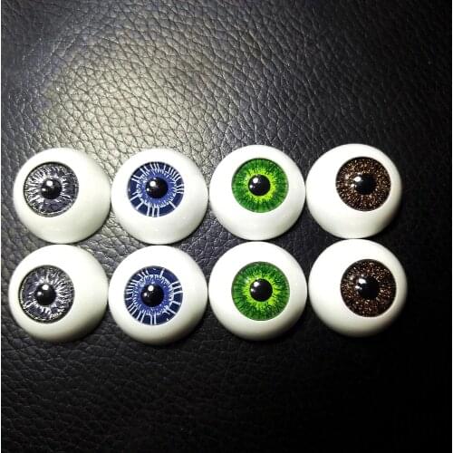 4pcs(2 Pairs) BJD 20MM dolls eyes Plastic eyeballs Reborn Acrylic doll accessories Mix 4 Colors Half Round Eye for Toys DIY doll