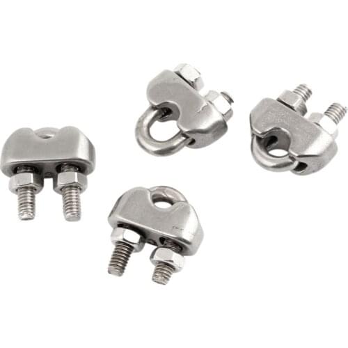 4pcs stainless steel cable clip saddle clamp for ropes 0.3cm 3mm wire