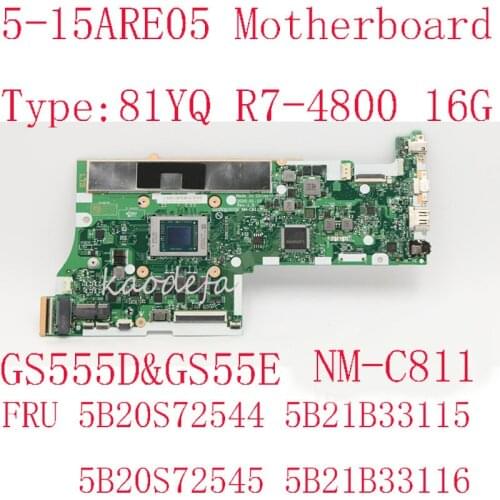 5-15ARE05 Motherboard For ideapad 5-14ARE05 Laptop 81YQ 5B20S72544 5B21B33115 5B20S72545 5B21B33116 GS555D&GS55E NM-C811 R7 16G