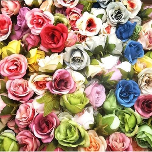 50pcs 4cm Mini Silk Artificial Rose Flower Heads For Wedding Party Home Decoration DIY Accessories Fake Flowers Craft