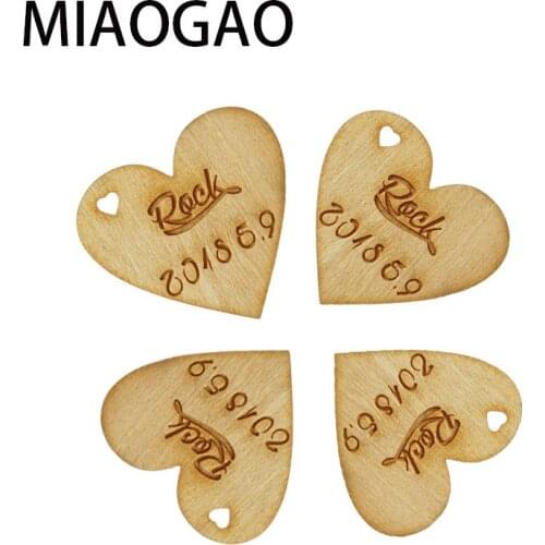 50pcs Personalised Engraved Wooden Wood Love Heart Table Centerpieces Custom Name Tag For Wedding Baby Shower Guest Gift Decor