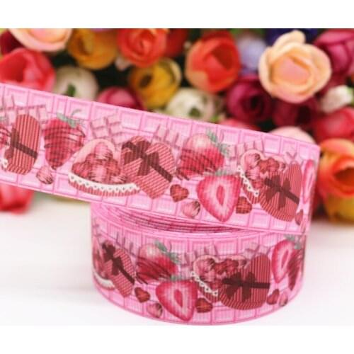 50 Yards 1'' 25MM Fruits/Cake Printed Grosgrain Ribbons For Hair Bows DIY Handmade Materials Y19121001