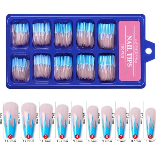 100Pcs/set Acrylic Candy Color Full Cover Ballerina Matte False Nail Tips Manicure for False Fake Nails Extension DIY Nail Art