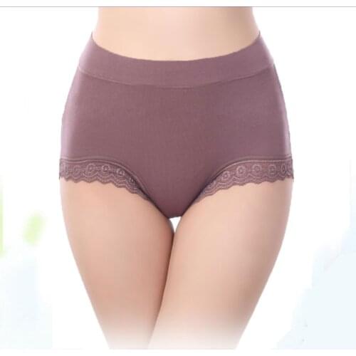 AQ193 Women Briefs Hight Waist Sexy Panty Lace Underwear Cuecas Modal Women Intimates Panties Plus Size Underpants