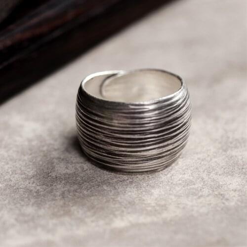 Fyla Mode 999 Silver Sterling Jewelry 2018 Simple Small Unisex Ring Women Man Fashion Jewelry 15mm 5.0G WT066