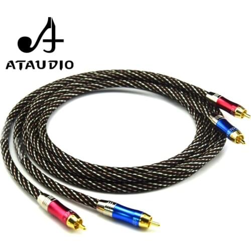 ATAUDIO One Pair Hifi 2rca Cable Hi-end 4N Oxygen Free Copper DVD Amplifier Multinedia Interconnection Rca Cable