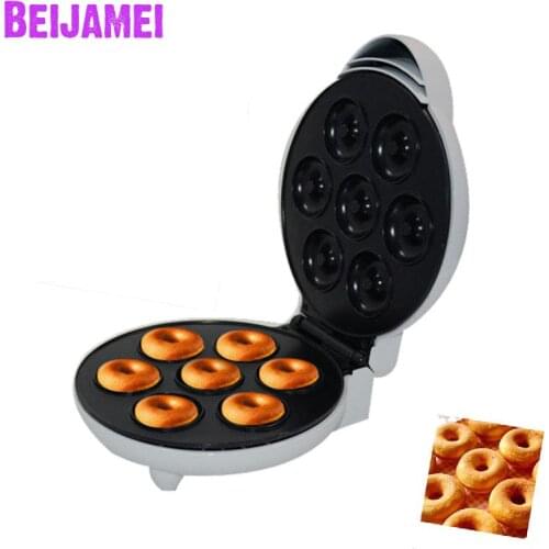 Two-side Heating Automatic Donut Waffle Maker Small Egg Cake making Electric Baking Pan household breafast machine
