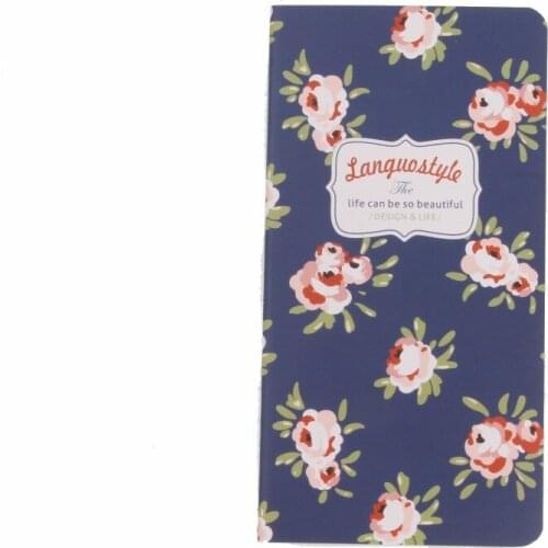48K Flower Notebook Mini Cartoon Notebook Workbook Stitching Binding 173*90mm, 24 sheets/ 48 pages