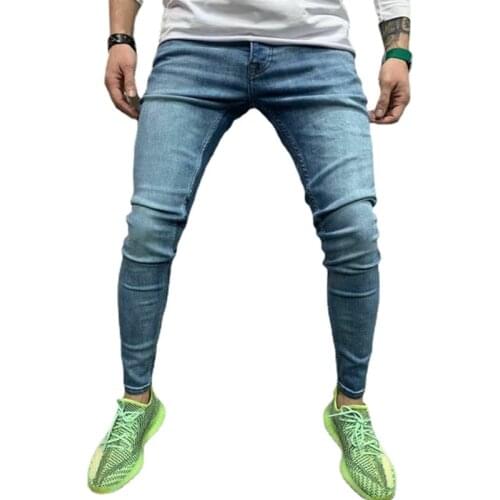 Autumn New Men Vintage Jeans Casual Elastic Cotton Slim Skinny Locomotive Trendy Cool Streetwear Male Denim Pants