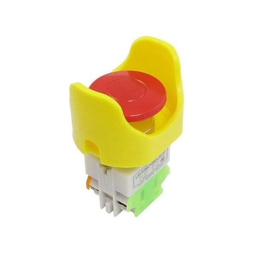 660V 10A DPST Red Mushroom Button Ingot Shaped Pushbutton Switch