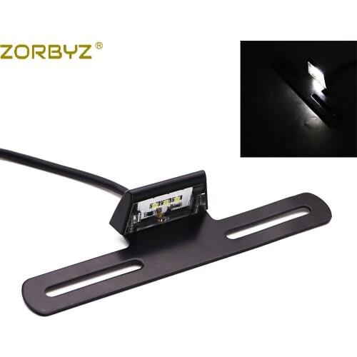ZORBYZ Motorcycle Black LED License Plate Light Mount License Tail Brake Light Holder Bracket For Street Bike Dirt Bike