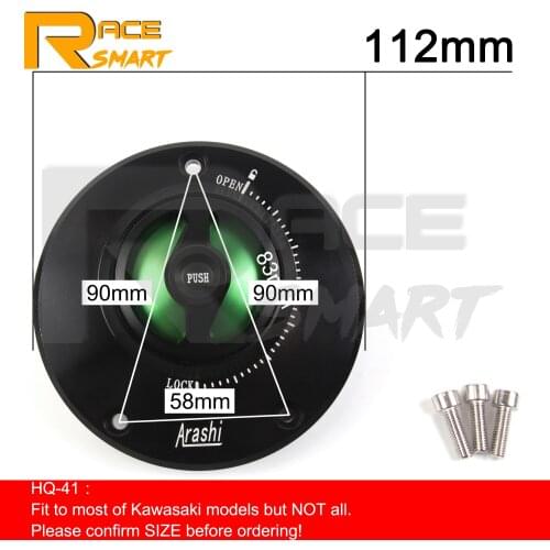 112mm Motorcycle CNC Fuel Gas Tank Cap Cover For KAWASAKI Ninja ZX6R ZX636 636R ZX6RR 2004-2016 Z650 2017-2019 ZZR600 2005-2009