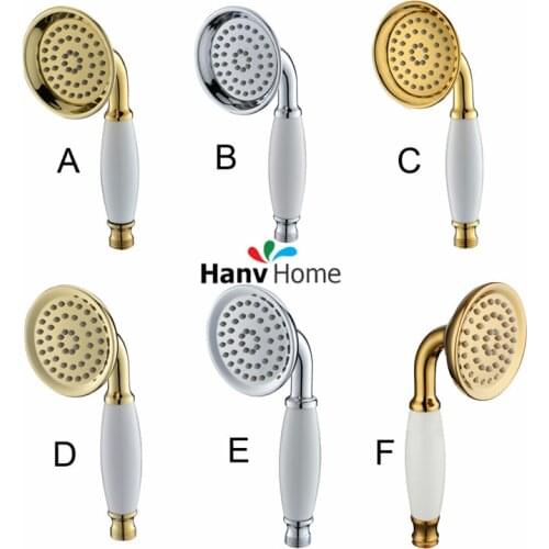 Six Types Brass & Ceramic Classical Telephone Hand Held Shower Head Bathroom replacement hand shower