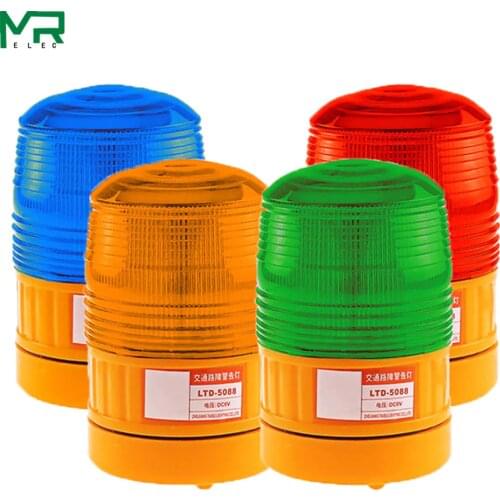 LTE-5088 Battery powered DC 6V LED screen flash LED strobe Alarm red yellow warning light no sound