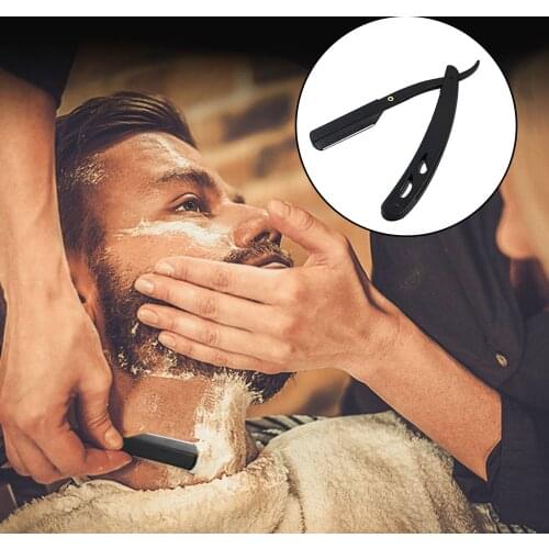 Men Shaving Barber Tools Hair Razor Foldable Vintage Stainless Steel Beard Hair Straight Shaving Razor Blades for Barbershop