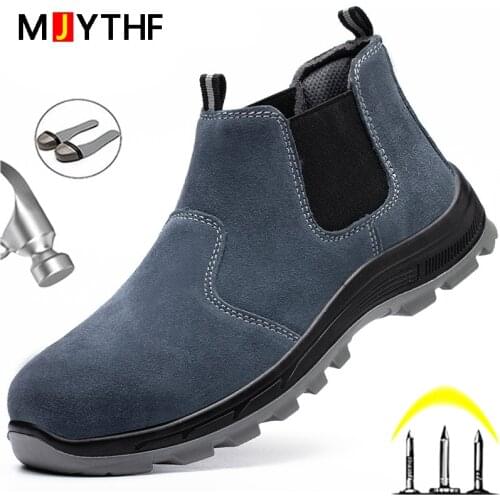 Male Anti-smash Safety Shoes Anti-puncture Work Shoes Chelsea Boots Protection Work Boots Winter Shoes Wearable Steel Toe Shoes