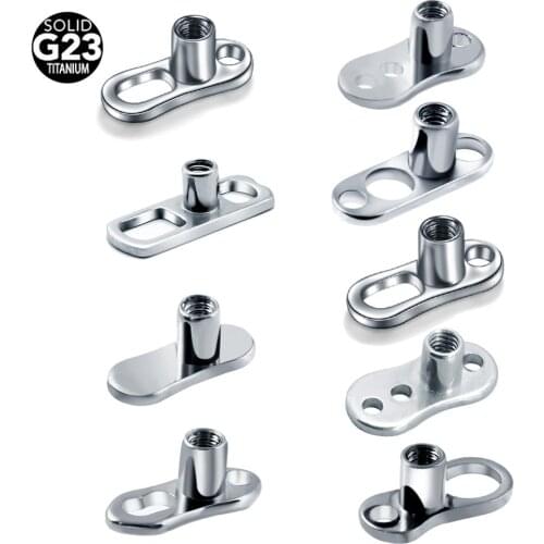 10pcs/lot G23 Titanium Micro Dermal Piercings Set Dermal Anchor Base Skinner Diver Dermal Base Sexy Body Piercings Jewelry 14G