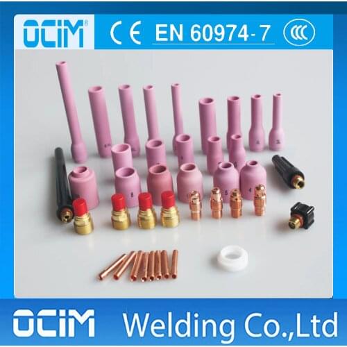 40pcs TIG Torches Kit Long Alumina Nozzle Back Cap Collet Body Fit TIG Welding Gun SR WP9 20 25