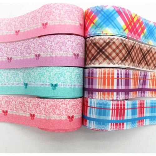New 1-1/2 38mm plaid lace ribbon 10 yards DIY handcrafted material headdress bow Grosgrain ribbons