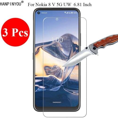 3 Pcs/Lot New 9H 2.5D Premium Tempered Glass Screen Protector For Nokia 8 V 8v 5G UW 6.81" Protective Film + Clean Tools